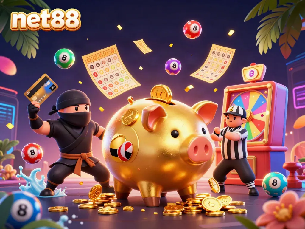 Experience the thrilling dynamics of net88 with vibrant characters and lively casino elements.