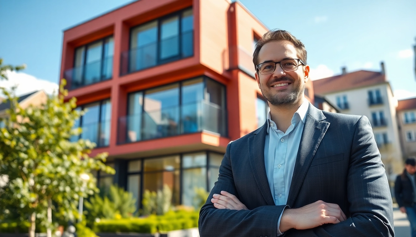 Immobilienmakler Frankfurt Preungesheim berät Kunden in einem modernen Stadtgebiet.