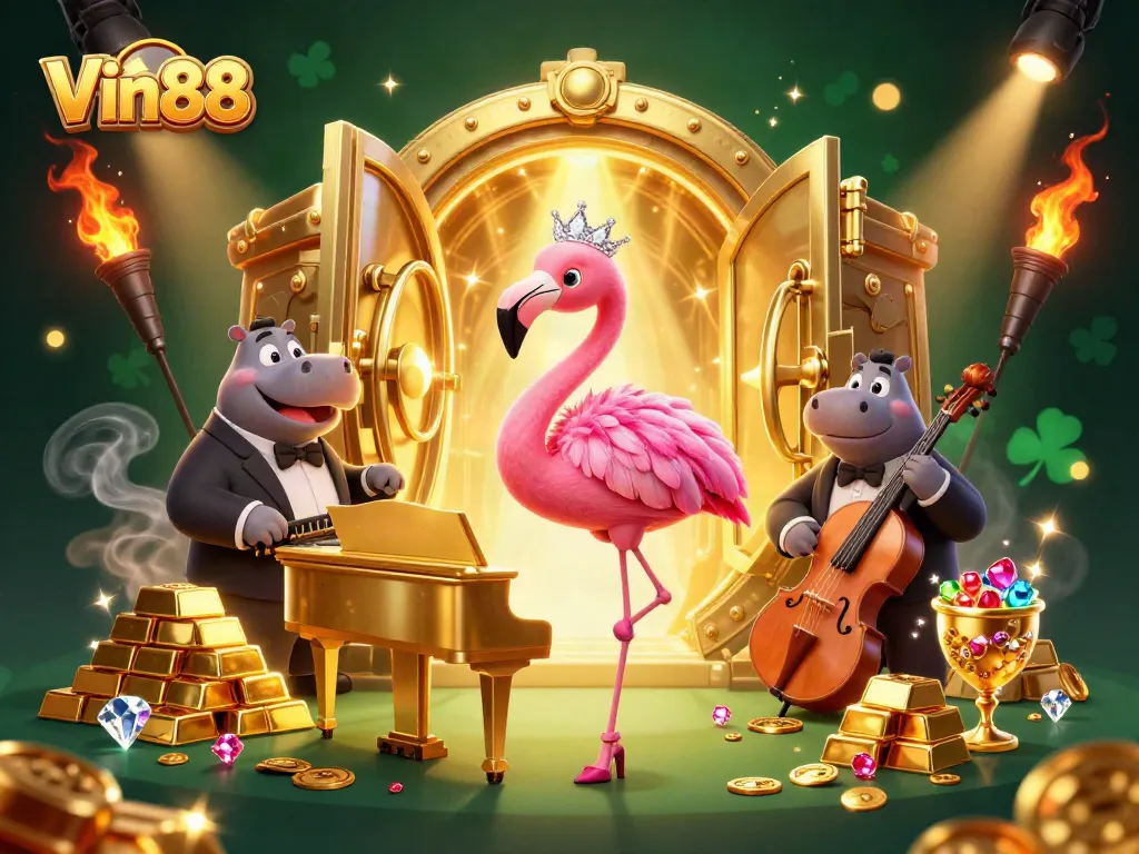 Experience thrilling wins at Vin88 with stylish characters and riches in a vibrant casino setting.
