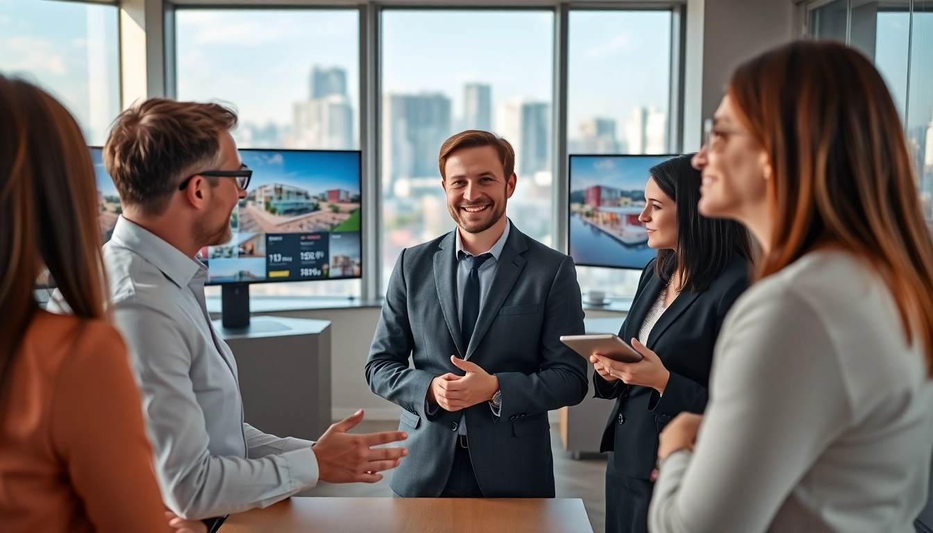 Immobilienmakler Frankfurt Eschersheim berät Kunden in einem modernen Büro.
