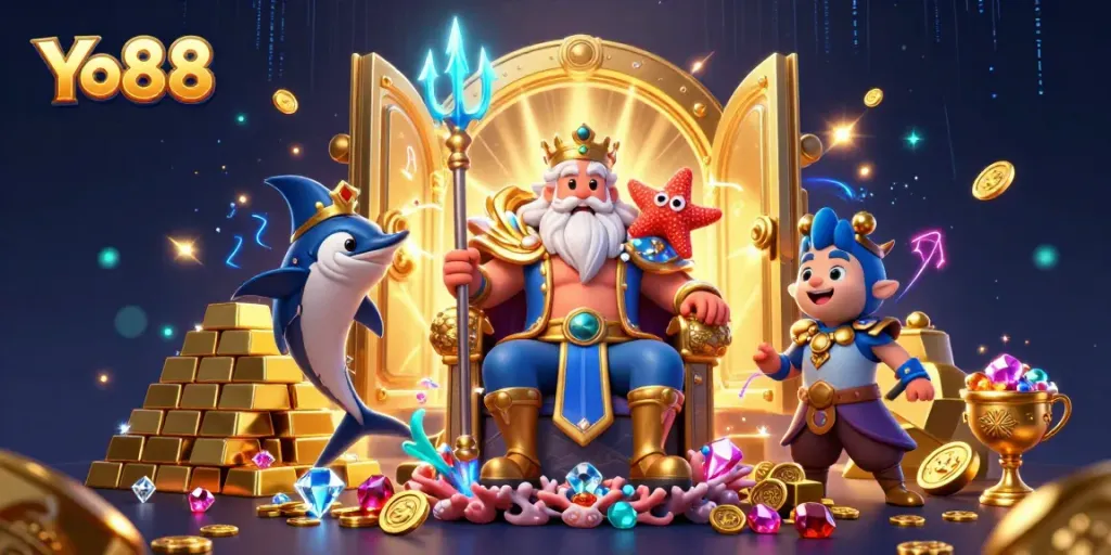 Experience the thrilling gaming world with Yo88 as Neptune leads a treasure hunt.
