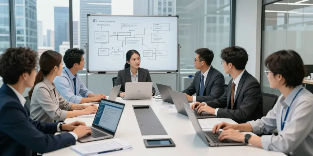 IT Dienstleister Frankfurt, Teamarbeit in einem modernen Büro für IT-Sicherheit