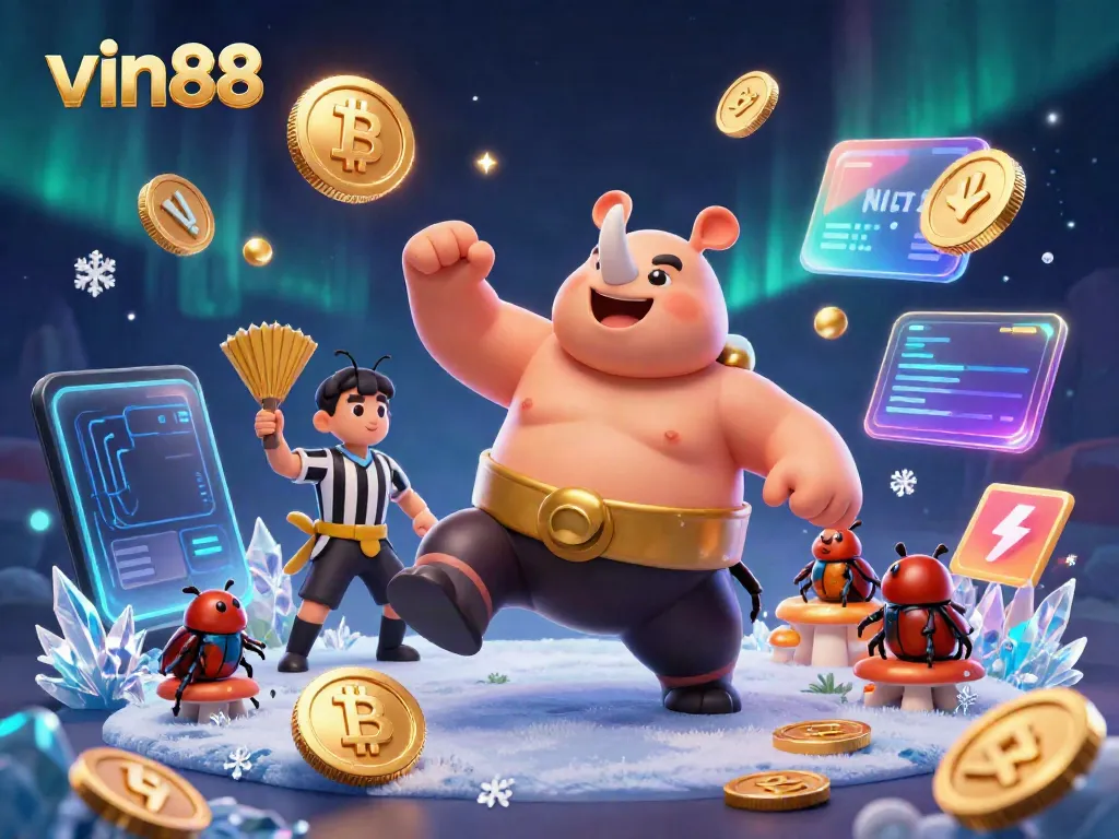 Experience the excitement of vin88 as the champion beetle stomp sends gold coins flying in a vibrant casino world.