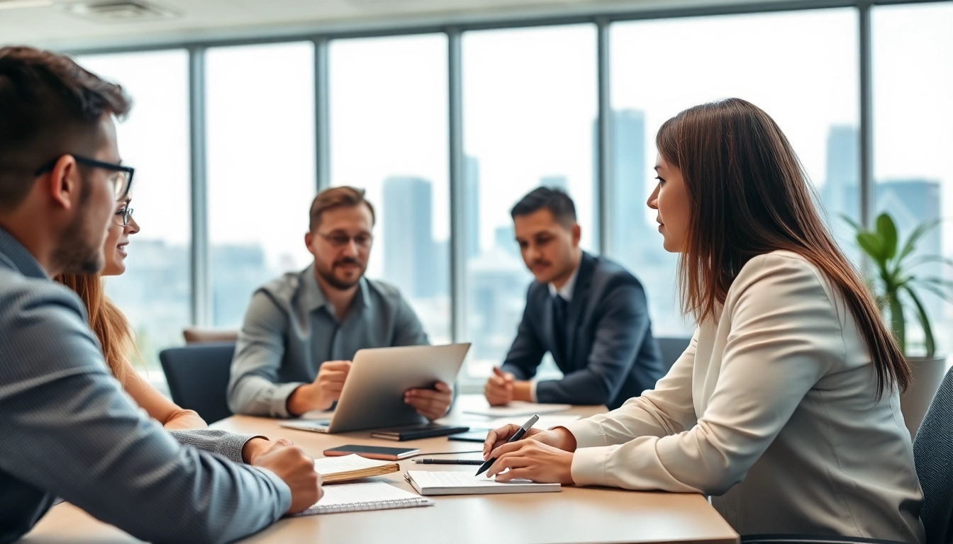 Headhunter Ingenieure beraten gemeinsam in einem modernen Büro über Karrierechancen.