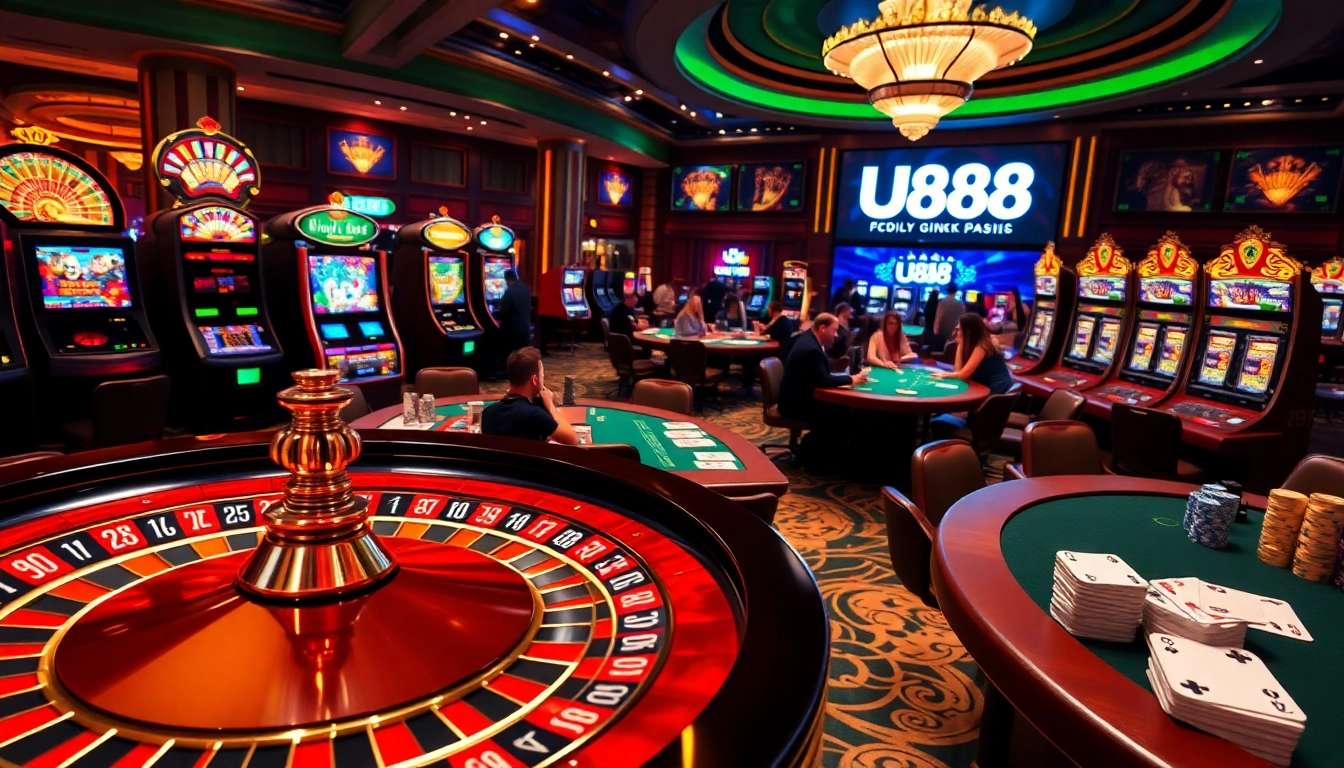 Experience the thrill of U888 with lively roulette, poker tables, and vibrant slot machines.