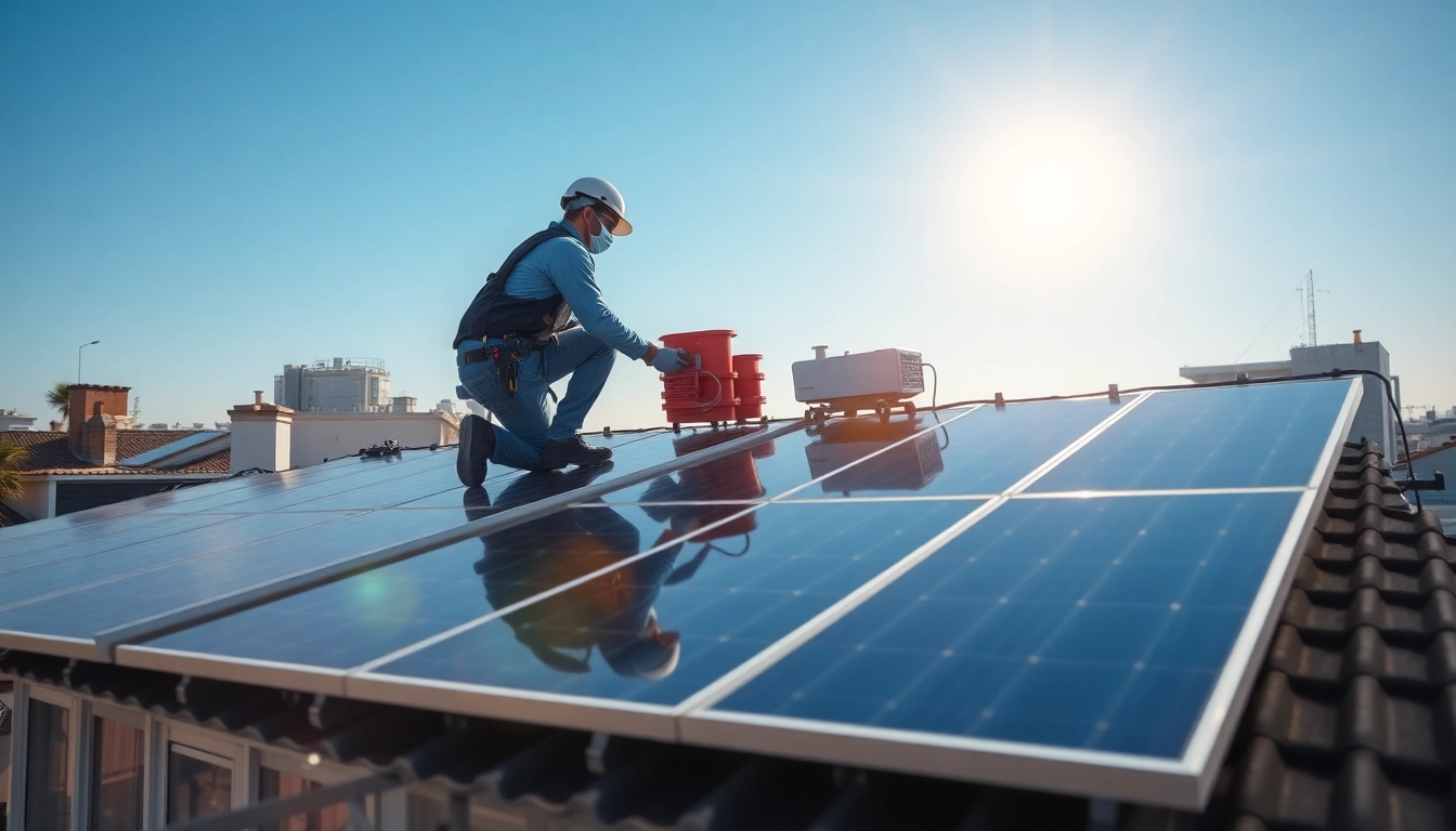 PV anlage kosten wien Installation professionell auf einem Wohnhausdach mit sonnigem Wetter.